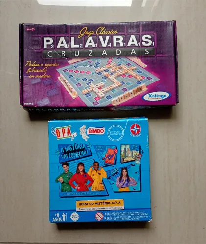 Desapego Jogos de Tabuleiro: Palavras Cruzadas (Madeira) + D.P.A. Estrela