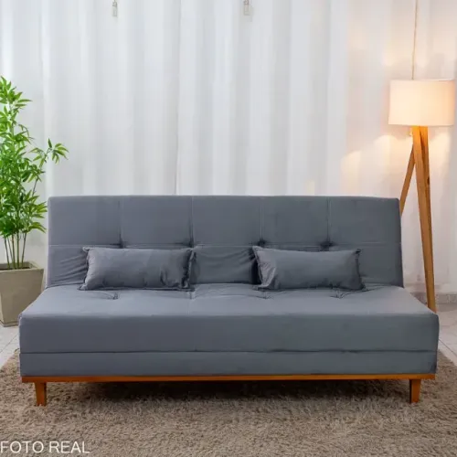 Sofá-Cama Aurora Grafite | 3 Lugares