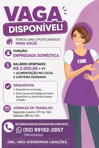 Oportunidade Empregada Doméstica