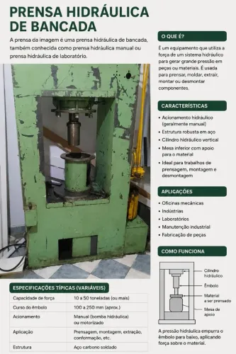 PRENSA HIDRÁULICA INDUSTRIAL 60 TONELADAS - ROBUSTA E PRONTA PARA TRABALHO PESADO
