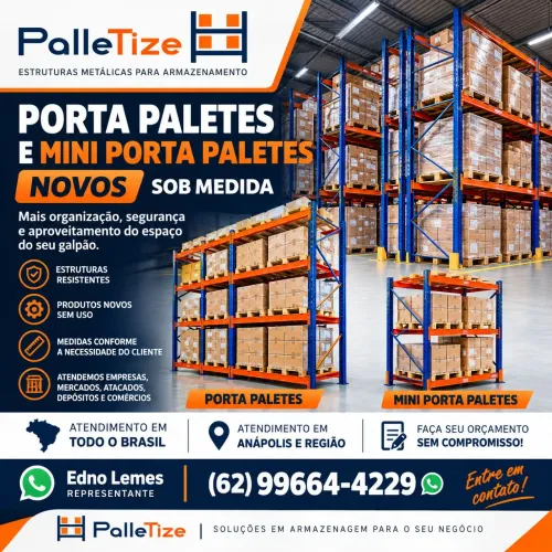 PORTA PALETES E MINI PORTA PALETES NOVOS