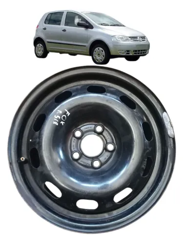Roda Ferro Aro 15 5 Furos Volkswagen Fox Polo Golf Preto