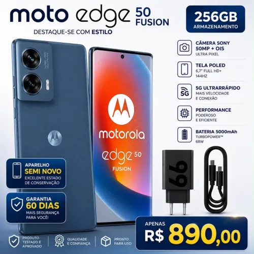 Celular smartphone moto edge DESTAQUE-SE COM ESTILO 50 FUSION