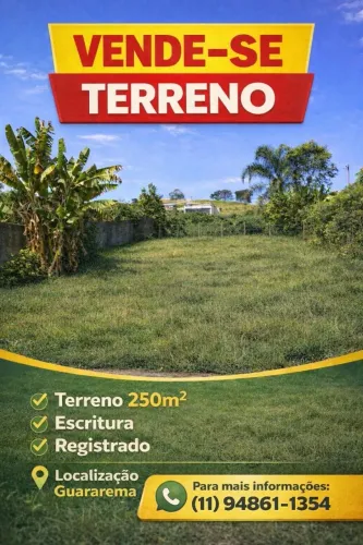 IMPERDÍVEL! TERRENO DE 250M² EM GUARAREMA - EXCELENTE OPORTUNIDADE!