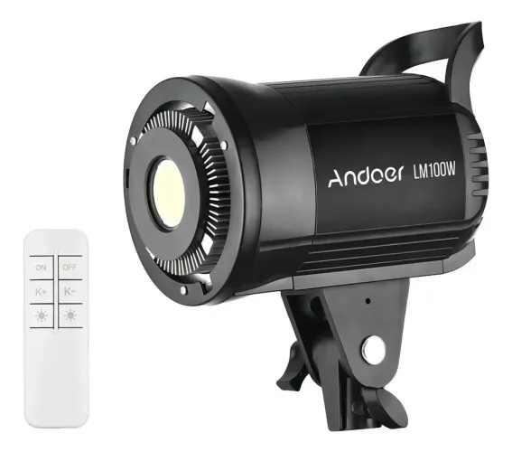 Tocha Andoer 100w 5700k estúdio iluminação
