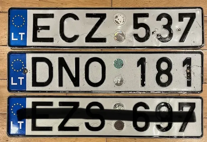 Placa de carro original veículos Lituânia para coleção - carros, veículo, Europa