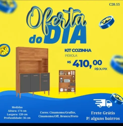 Armário de cozinha Pérola (Pague na entrega)