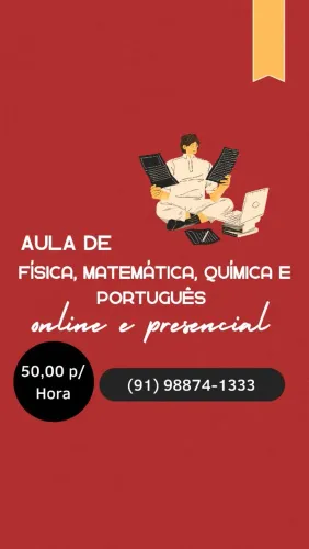 Aulas de Reforço ? Matemática<br>Português Física e Química ? Online<br>e Presencial ? Belém/PA