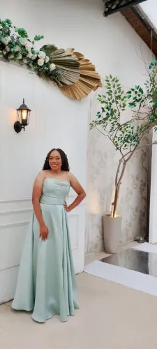 Vestido de madrinha, verde menta