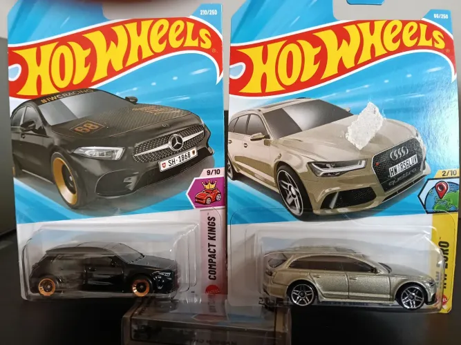 Dupla Hotwheels audi RS 6 Avant 2017 e Mercedes Benz class a 2019