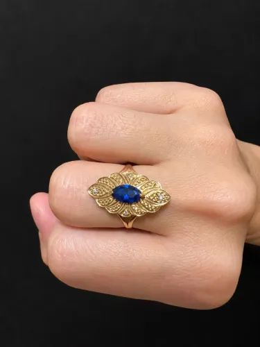 Anel marquise ouro 18k