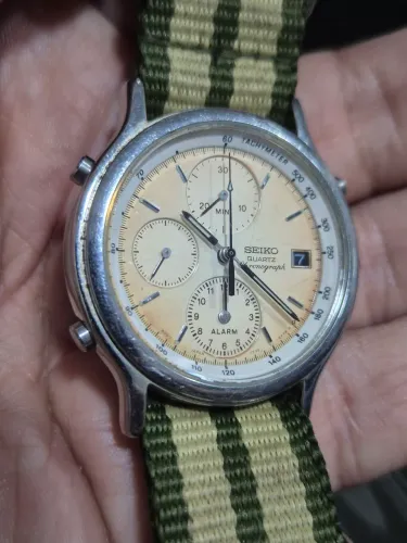 Relógio SEIKO CRONÓGRAFO 7T32 À QUARTZ - FUNCIONANDO