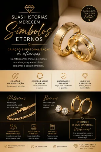 ALIANÇAS, PULSEIRAS E BRINCOS