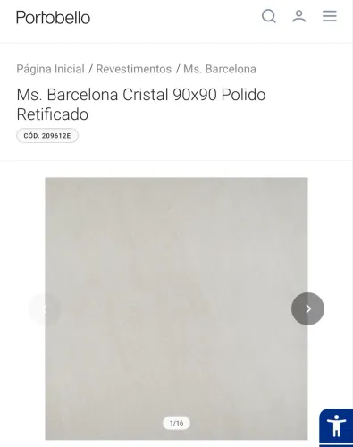 Porcelanato Portobello Barcelona Cristal 90x90 Polido Retificado