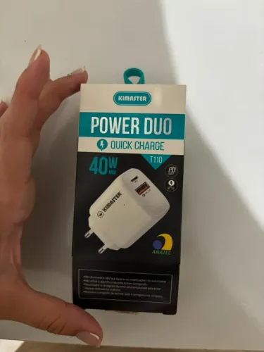 Novo - Nunca Usado - Carregador Kimaster Power Duo 40W USB-C + USB QC 3.0
