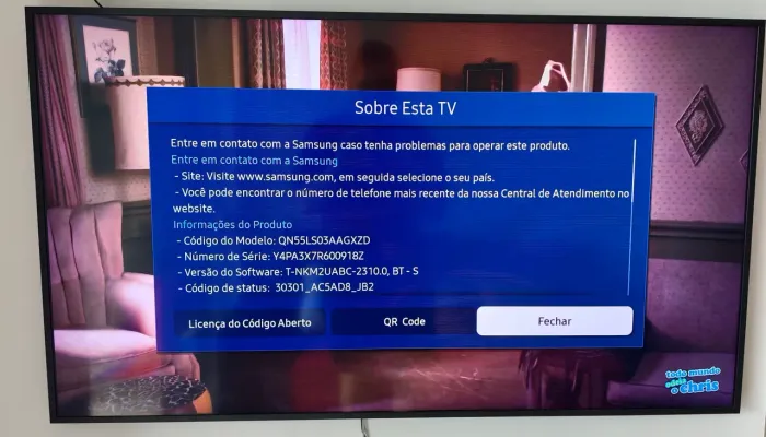 Smart TV 55" Samsung The Frame 4K QLED (Detalhe no Led)