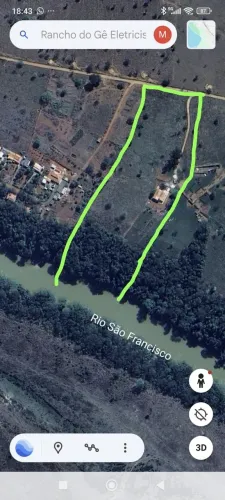 Sítio nas margens do Rio São Francisco em Bom Despacho/MG - 180Km de BH