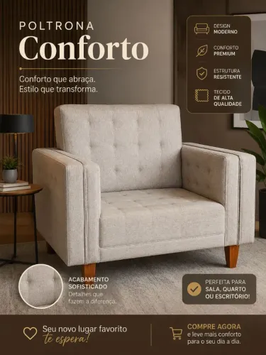 Poltrona nova 3 unidades 