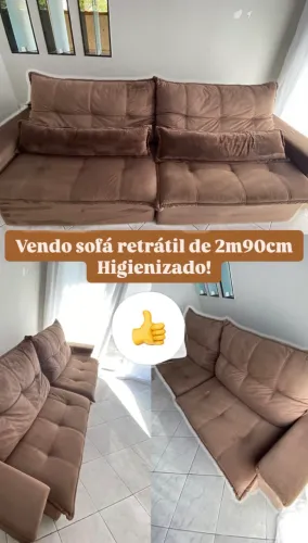 Sofá Retrátil 2,90 m | Higienizado | Muito Conservado