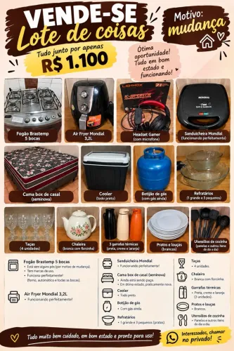 Utensílios Domésticos e Eletrodomésticos em Lote