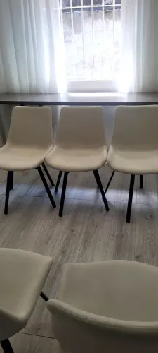 6 cadeiras giratoria  estofado em linho