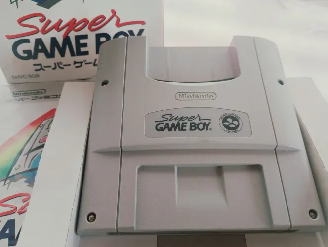 Super Game Boy na caixa completo Snes (japonês) brinde jogo game boy Zoids 