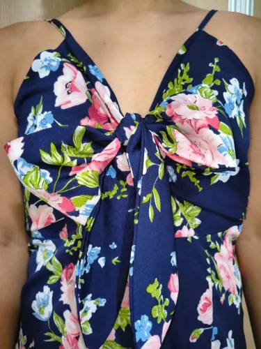 Vestido florido azul Tam.40