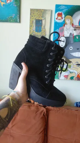 Bota de Salto de veludo
