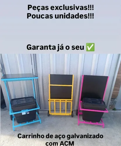 Carrinho porta cooler com mesa