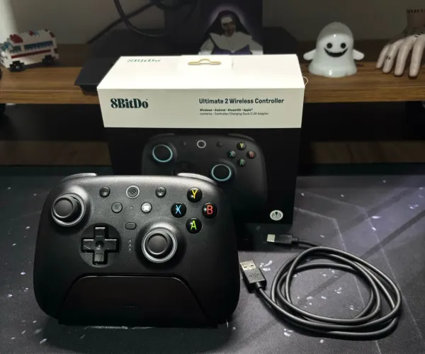 Controle sem fio 8bitdo ultimate 2 completo estado de novo