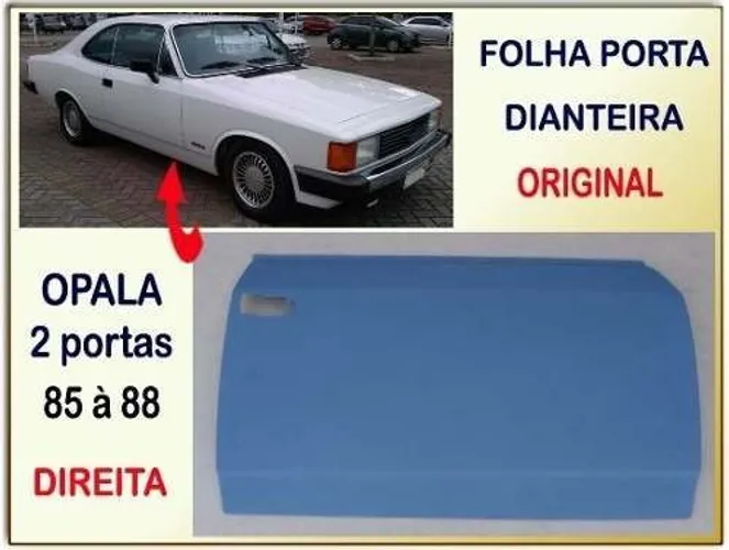 Folha Porta Dianteira Opala 2 Portas 85 À 88 Direito