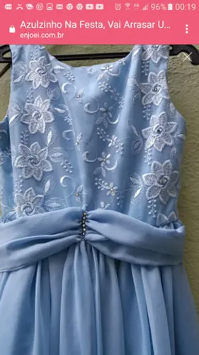 Vestido madrinha azul claro 