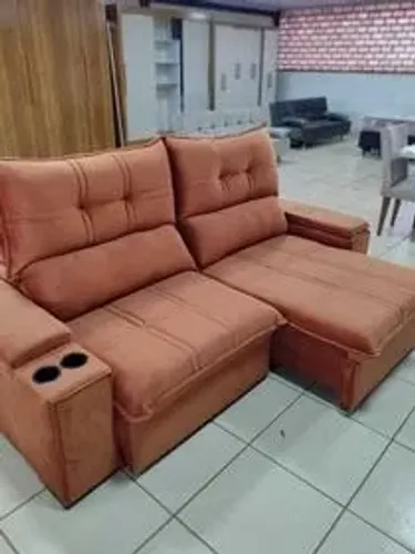 Sofá Retrátil e Reclinavel Espuma D28 2,25m Super Lindo Fazemos Entrega