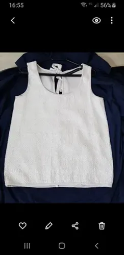 Blusa Branca em paetês Reinaldo Lourenço