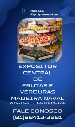 Expositor de frutas e verduras central em até 10x sem juros no cartão 