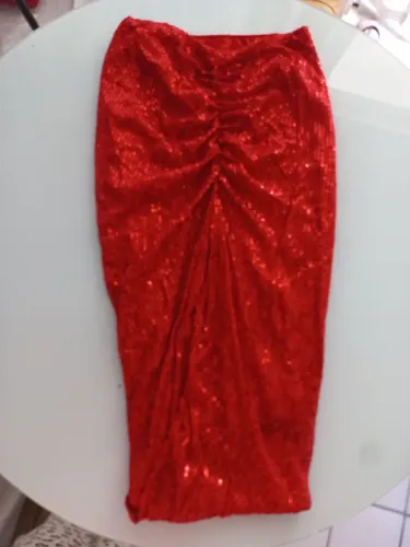 Saia Sequined Vermelha