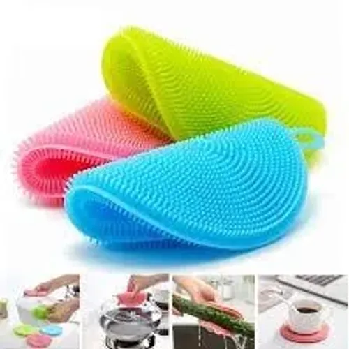 Esponja De Silicone Lava Frutas Legumes Louças wpp.43. *