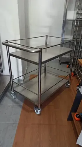 Carrinho inox  2 planos/  