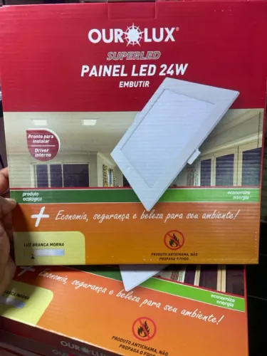 (Novo) Painel LED Embutido 24W 3000k Branco quente 30X30