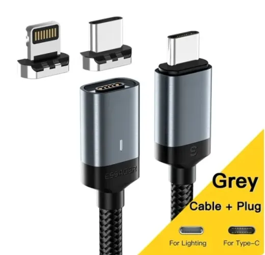 Cabo iphone e tipo C magnético Essager 60w / 29w 1M
