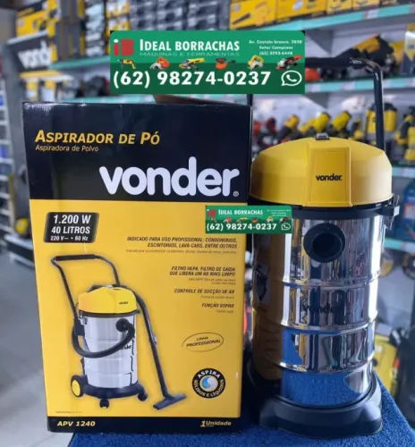 Aspirador Po e Agua Inox 40lt Profissional - Ideal para lava jato