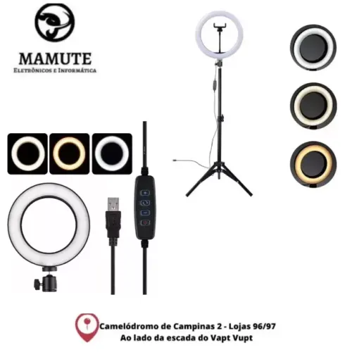 Ring Light Led Iluminador 14polegadas +Tripé