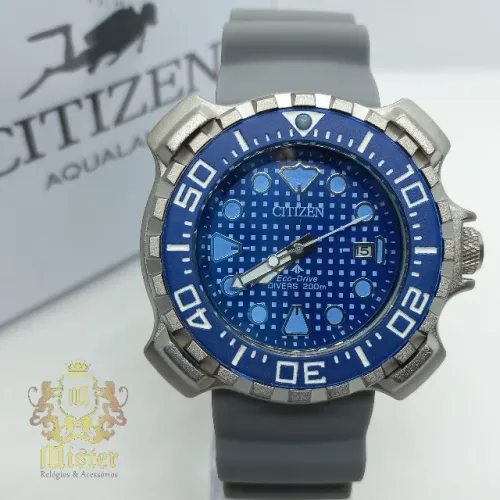 Relógio Citizen Eco-Drive Lançamento Luminoso Pulseira de Borracha Aprova D'água