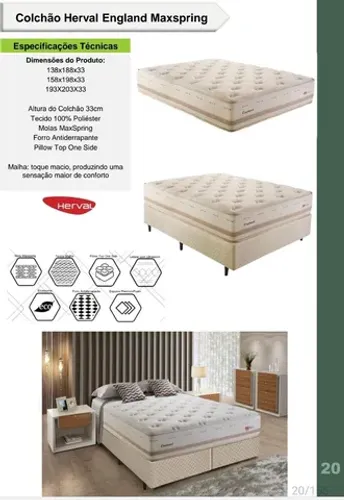Box queen de 158x198x33cm herval novo valor 2450,00 avista