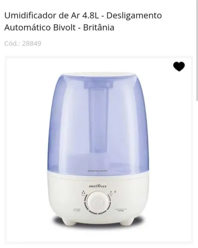 Umidificador de ar Britânia bud04 bivolt 