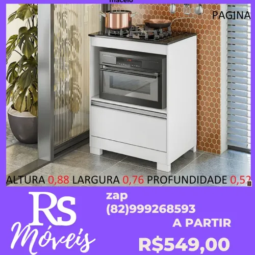 Balcão para Cooktop 0,88x0,76x0,52 - Novo!