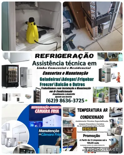Comercial e Residencial:Consertos/Manutenção de Geladeiras e outros e Ar condicionado 