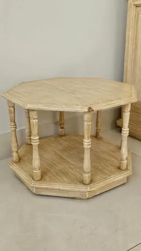 Conjunto Mesa de Centro Madeira Imbuia