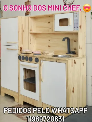 Cozinha Infantil de Madeira - Sonho dos mini Chefs!