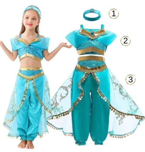 Fantasia de Jasmine para menina - Pronta para aventuras!
